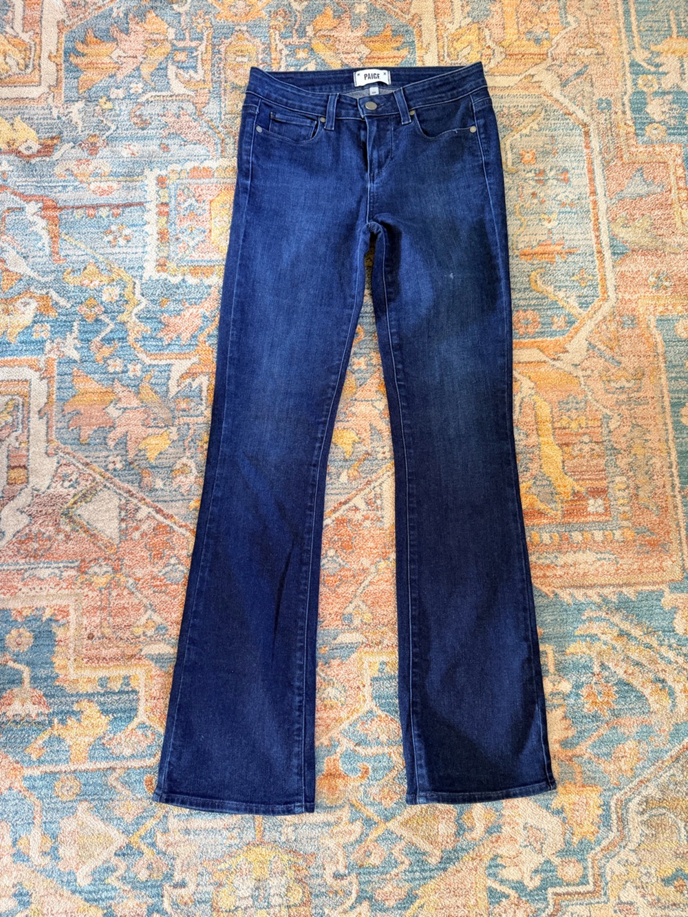 PAIGE Manhattan Bootcut Jeans Women’s 26 Dark Wash Stretch Denim Flare Leg